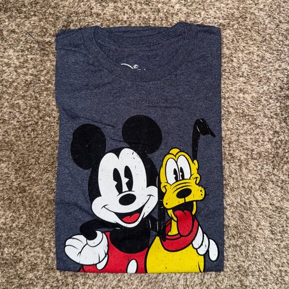 Disney t-shirt: Mickey & Pluto, navy, medium. - Picture 2 of 2
